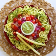 Zoodles and Things With Basil Cream