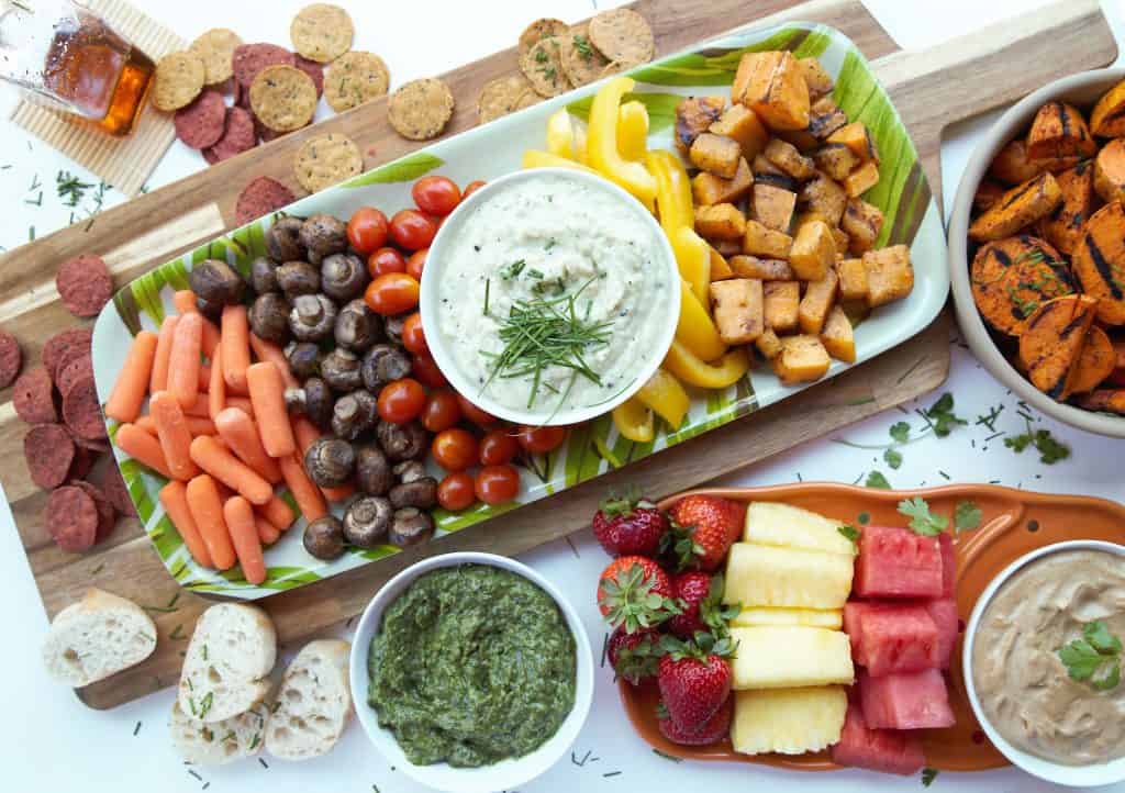 Fruit and Vegetable Appetizer Board - Green Scheme