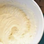 Mix cream cheese and soy milk