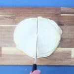 knife cutting tortillas